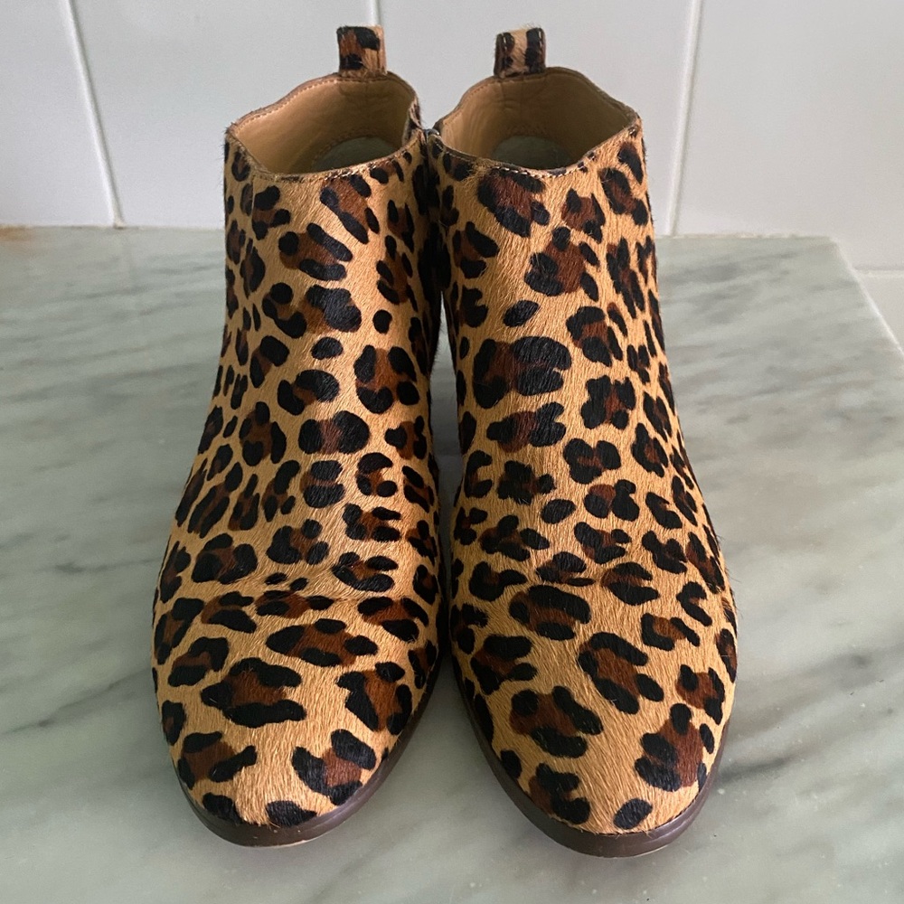 J Crew Animal Print Ankle Booties
